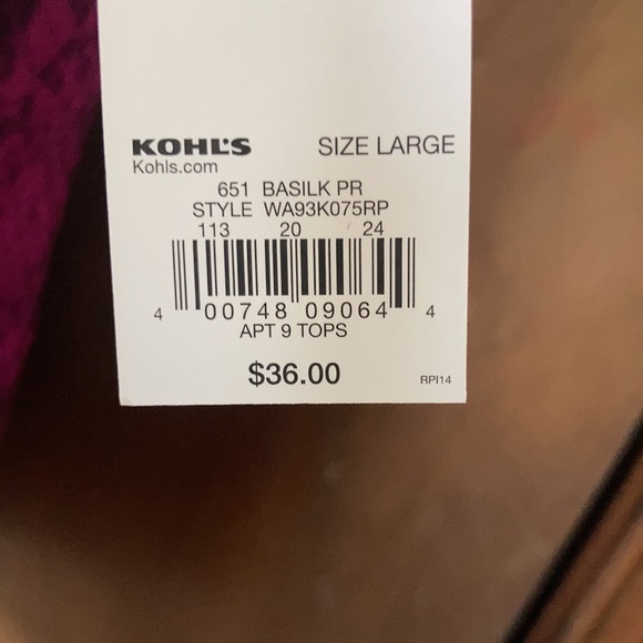 Apt 9 rouched sheer sleeve pink snake print top with stretch size L - Picture 16 of 17